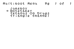 Multiboot menu screen shot